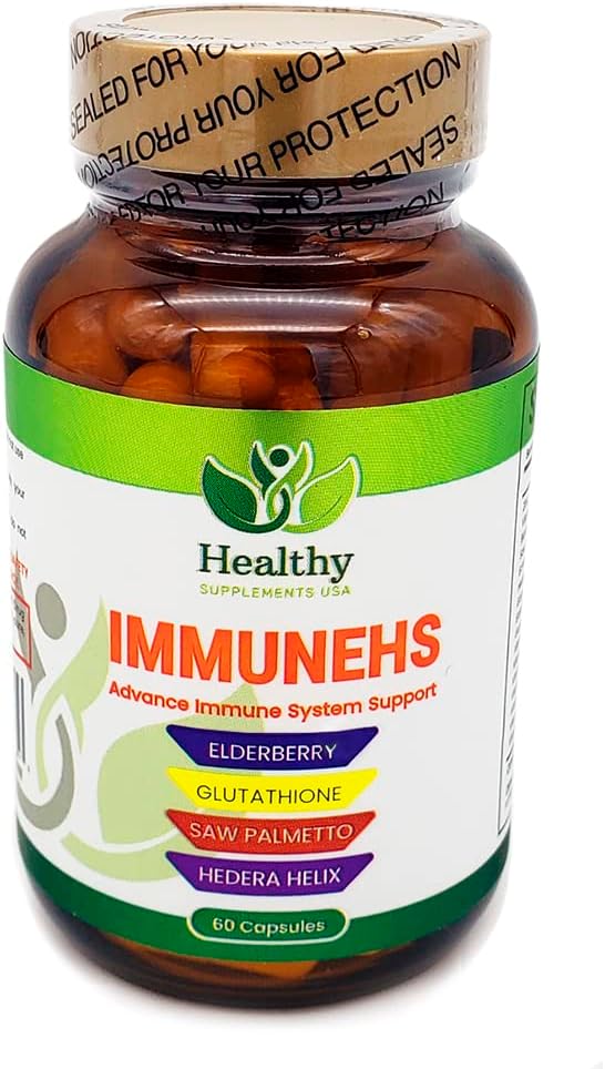Advance Immunsystem Unterstützung - Elderberry, Glutathione & Zink Immunität Boost - Organische Elderberry, Vitamin C & Keto Friendly - Sägepalme & Hedera Helix