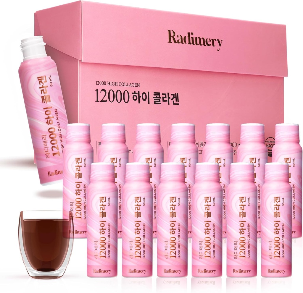 12000 High Collagen Liquid (50ml x 14) - 12000mg mit Hyaluronsäure, Elastin und Vitamin C - Unterstützt gesundes Haar, schöne Haut, Nägel, starke Knochen und essentielles Antioxidans (14ea)