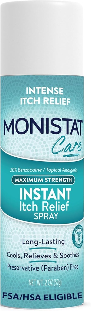 Monistat Instant Itch Relief für Frauen, Feminine Care Spray, für Relief von Intensiv Vaginal Itch, 2 Oz