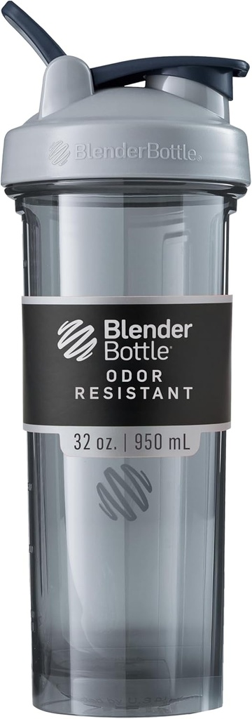 BlenderBottle Shaker Bottle Pro Serie Perfekt für Protein Shakes und Pre Workout, 32-Ounce, Pebble Grey