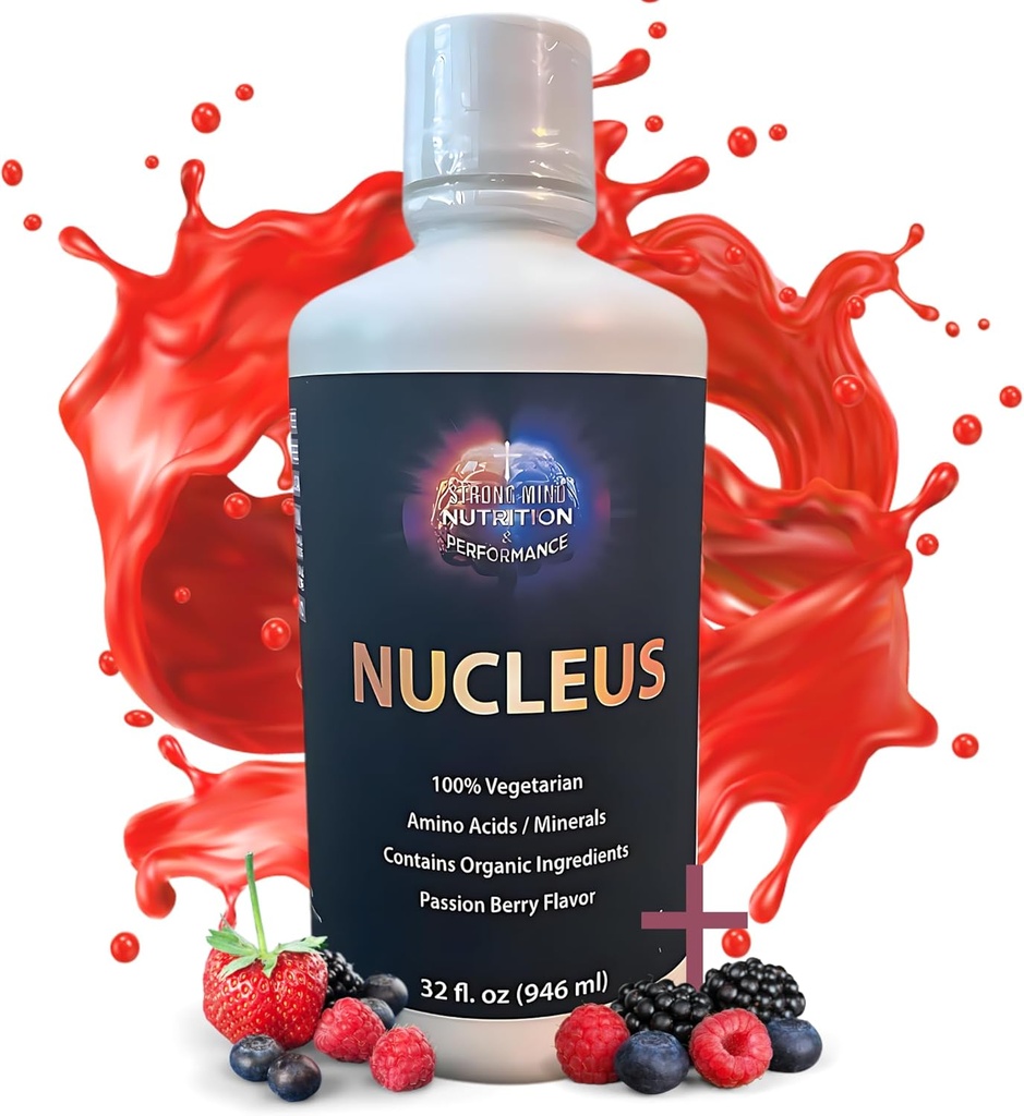 Nucleus Liquid Vitamins - Multivitamin Nutrition Drink für Männer und Frauen, Zucker und Gluten frei, Vegetarische Multivitamin-Ergänzung, keine künstlichen Aromen oder Süßungsmittel - 32 oz (Passionsbeeren Geschmack)