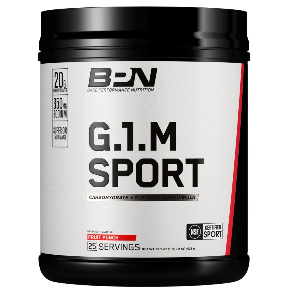 BARE PERFORMANCE NUTRITION, BPN G.1.M Go One More Sport, Endurance Training Fuel, Superior Carbohydrate & Elektrolyte Pulverform, Reduce Fatigue, Fruit Punch, 25 Portionen