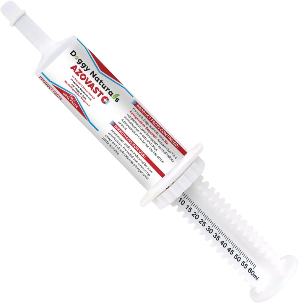 Azovast Plus Kidney Health Supplement für Hunde & Katzen, Oral Paste (60 cc) - NO Refrigeration Erforderlich - Hilfe Unterstützung Nierenfunktion & Verwalten Nieren Toxins Chicken Flavor (Made in U.S.A(60cc)