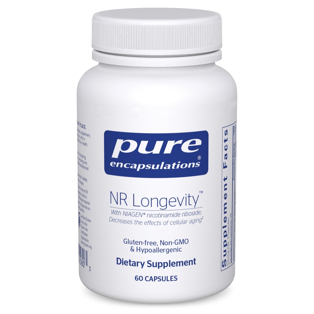 Pure Encapsulations NR Longevity - Unterstützt gesundes Altern. Wiederholung von NAD+ & Mitochondrial Function* - mit NIAGEN - Glutenfrei, Non-GMO, Allergisch - 60 Kapseln
