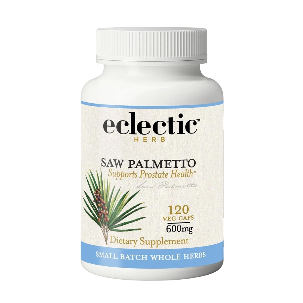 Eclectic Herb - Saw Palmetto Kapseln | Urinary Tract & Prostate Health Supplement für Männer | Unterstützt männliche Gesundheit | Non-GMO, Vegan, Glutenfrei (120 CT | 600 mg)
