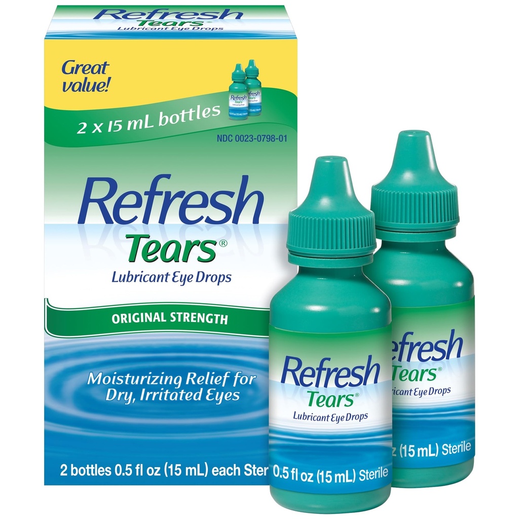 Refresh Tears, Lubricant Eye Drops, 2 Flaschen .5 fl oz (15 ml)