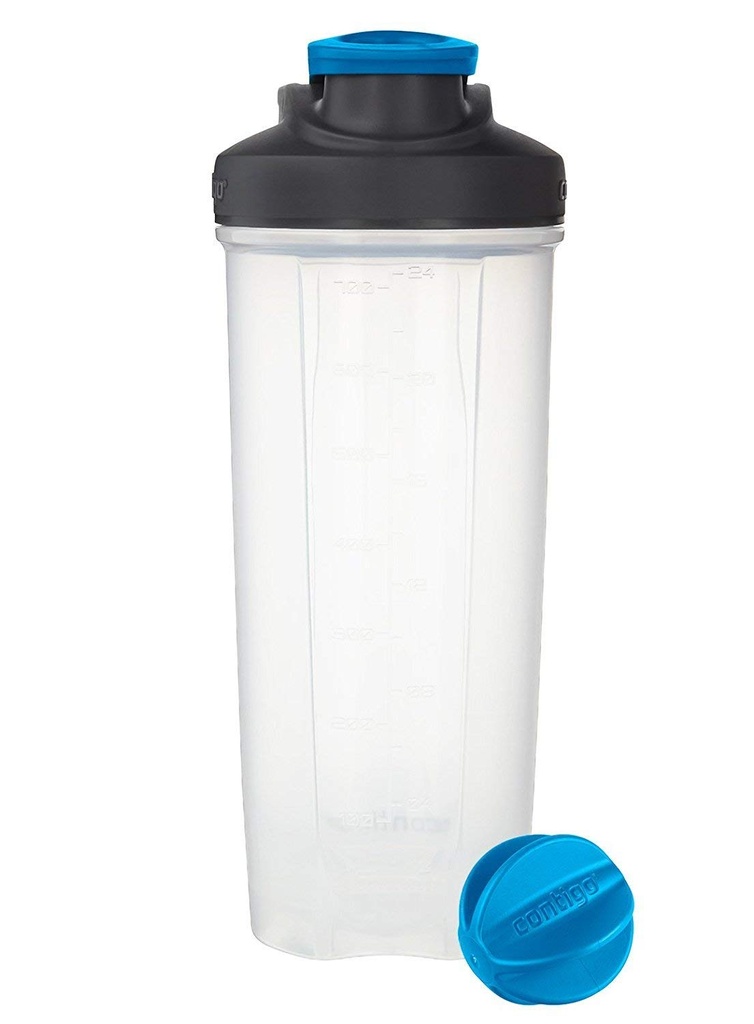 Contigo Shake & Go Fit Shaker Bottle, 28 Unzen, Carolina Blue, Snap Lid