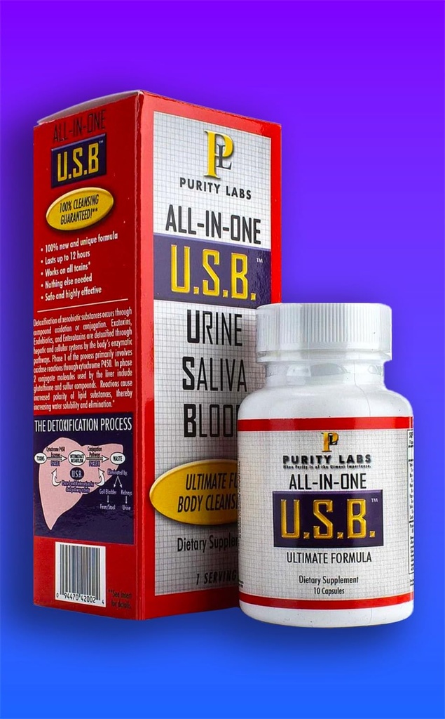 U.S.B. Purity Labs All-in-One USB Ultimate Formula Detoxification Supplement, 10 Kapseln