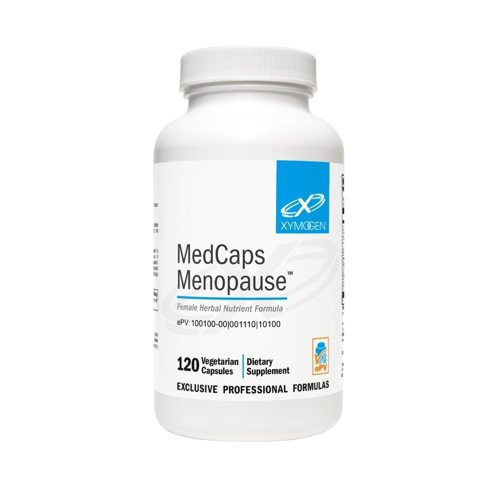 XYMOGEN Medcaps Menopause - Menopause Beilagen für Damen - Hergestellt mit Dong Quai, Isoflavones, Ginseng Extract, Licorice Root + Black Cohosh - Glutenfrei (120 Kapseln)