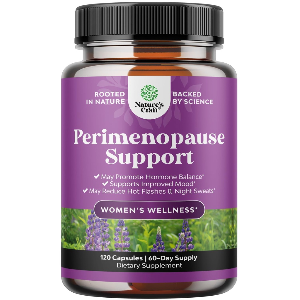Komplette Perimenopause Ergänzung für Frauen - Multibenefit Menopause Ease für Frauen mit Maca Root Vitex Berry & Black Cohosh für Hot Flashes Nacht Sweats Hormon Balance und Mood Unterstützung (2 Monate)