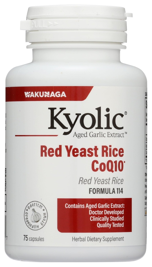 Kyolic Aged Knoblauch Extrakt Formel 114, Red Yeast Rice CoQ10, 75 Kapseln