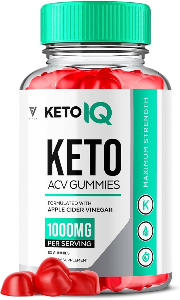 Keto IQ ACV Gummis, Keto IQ Keto ACV Gummis Advanced Weight Loss Vitamin Supplement für Männer Frauen, KetoIQ Keto IQ Gummy Apfel Apfel Apfel Apfelegar Formel 1000MG Keto+ Folsäure Rübenwurzel (60 Gummi)