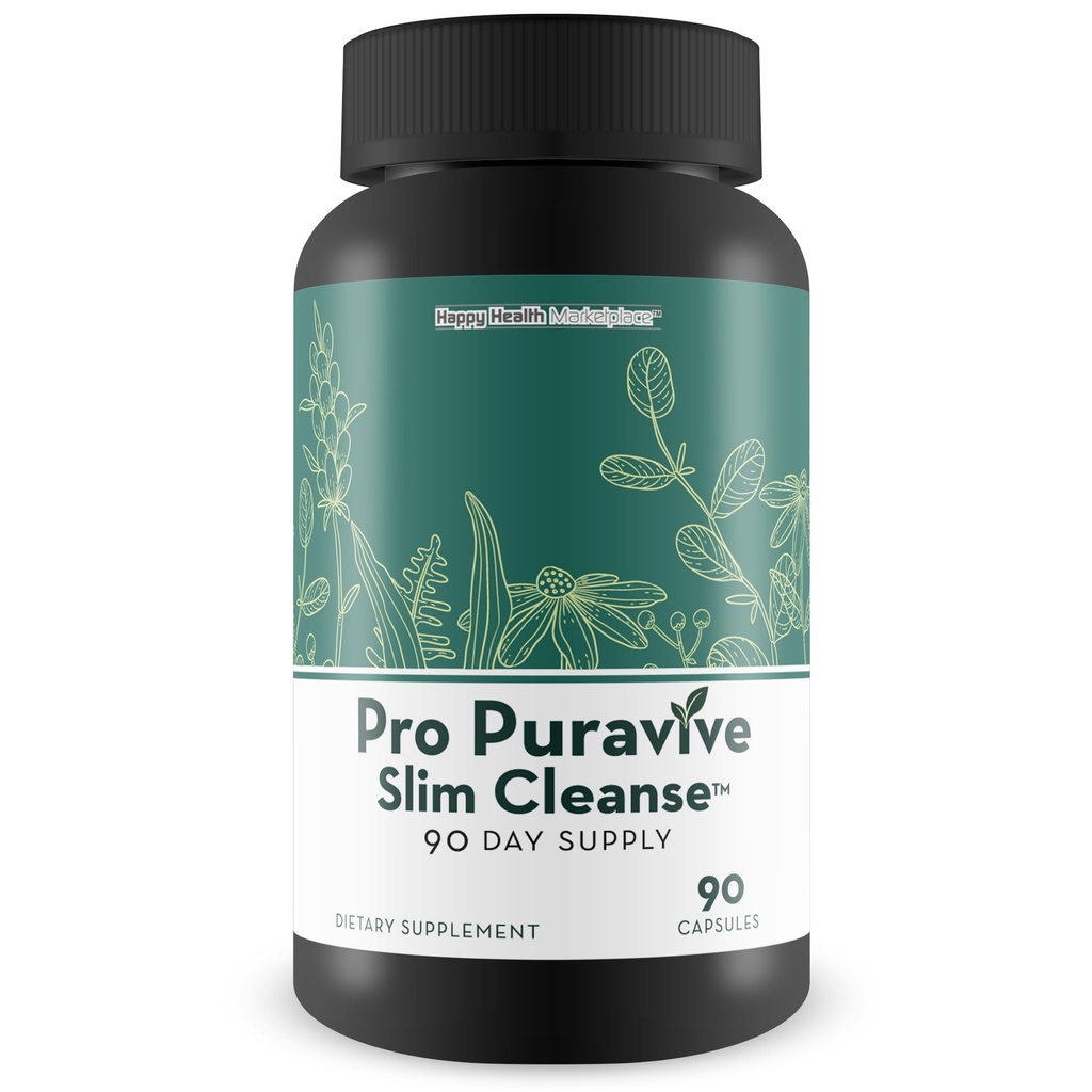 Pro Puravive Slim Cleanse - 90 Day Supply - Our Best Gentle Full Body Detox Cleanse - Full Body Detox Cleanse for Women & Men - Body Cleanse Detox for Women & Men
