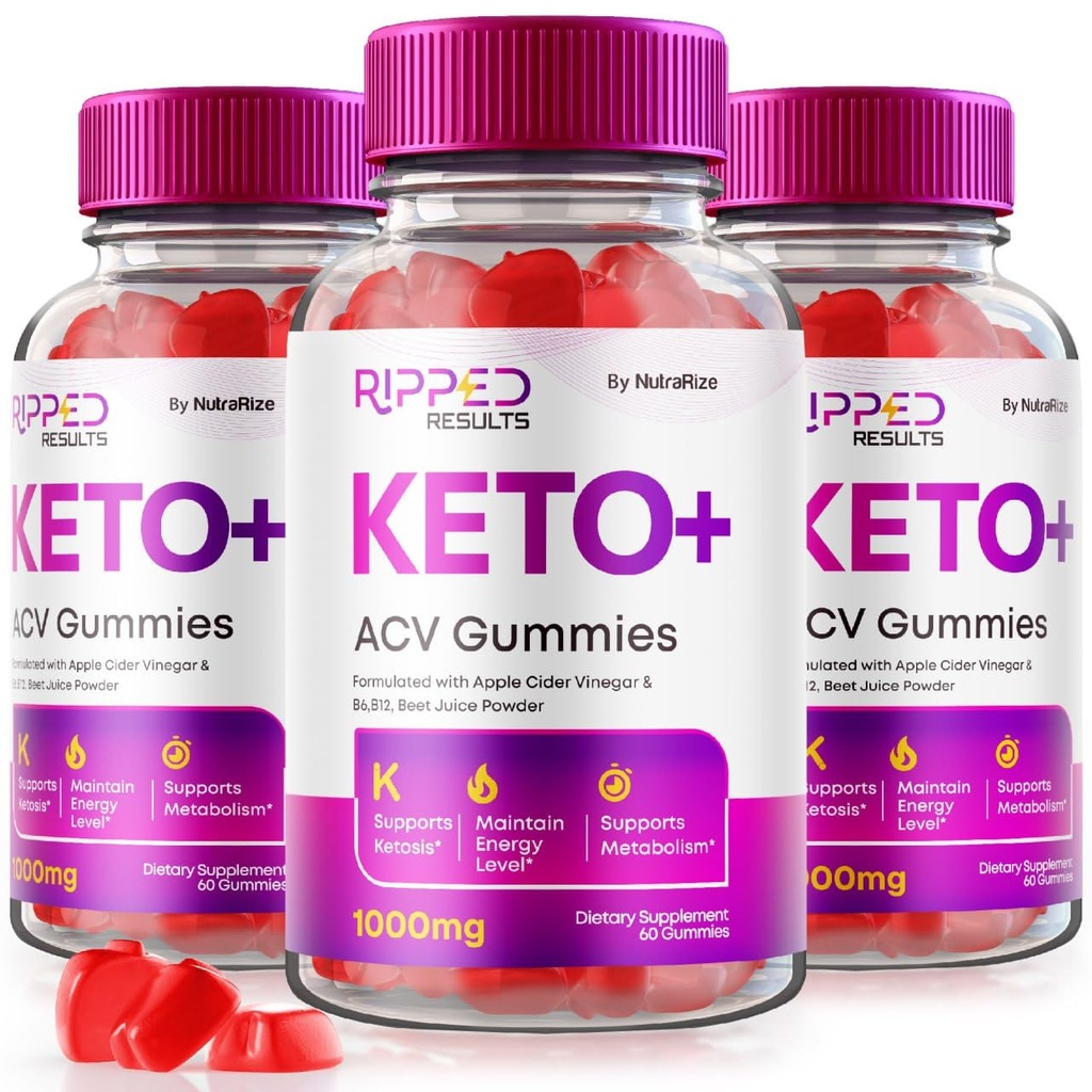 NutraRize (Pack mit 3 geippten Ergebnissen Keto+ACV Gummis für Fortgeschrittene Gewichtsverlust, Ripped Ergebnisse Bewertungen (180 Gummi)