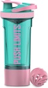 Artoid Mode Inspirational Fitness Workout Sports Protein Shaker Bottle 24-Ounce, Dual Mixing Technology mit Shaker Balls & Mixing Grids Included, Twist and Lock Protein Box Storage Included