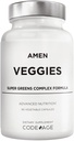 Amen Veggies, Daily Veggies Vitamins Supplement, Gemüse Vegan Mischung & Ganz-Food Raw Greens Multivitamin Kapseln, Pilz-Komplex, Superfood, Mineralien, Grüne Gemüse Nährstoffe, Non-GMO, 90 ct