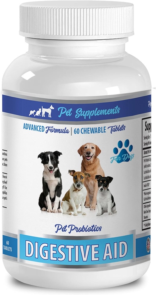 Hund schlecht Atem behandelt - DOG DIGESTIVE AID PROBIOTICS - NATURAL APPROACH - LÖSUNG ZU BAD BREATH UND GAS - COUNTER DIARRHEA - Hundeprobiotika Enzyme - 1 Flasche (60 Bäume)
