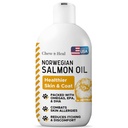 Lachsöl für Hunde - Premium Fischöl für Haut und Mantel Gesundheit - Omega 3 Supplement - Unterstützt juckende Haut - 8 Unze Flüssigkeit - Norwegisches Lachsöl - Essential Dog Supplement