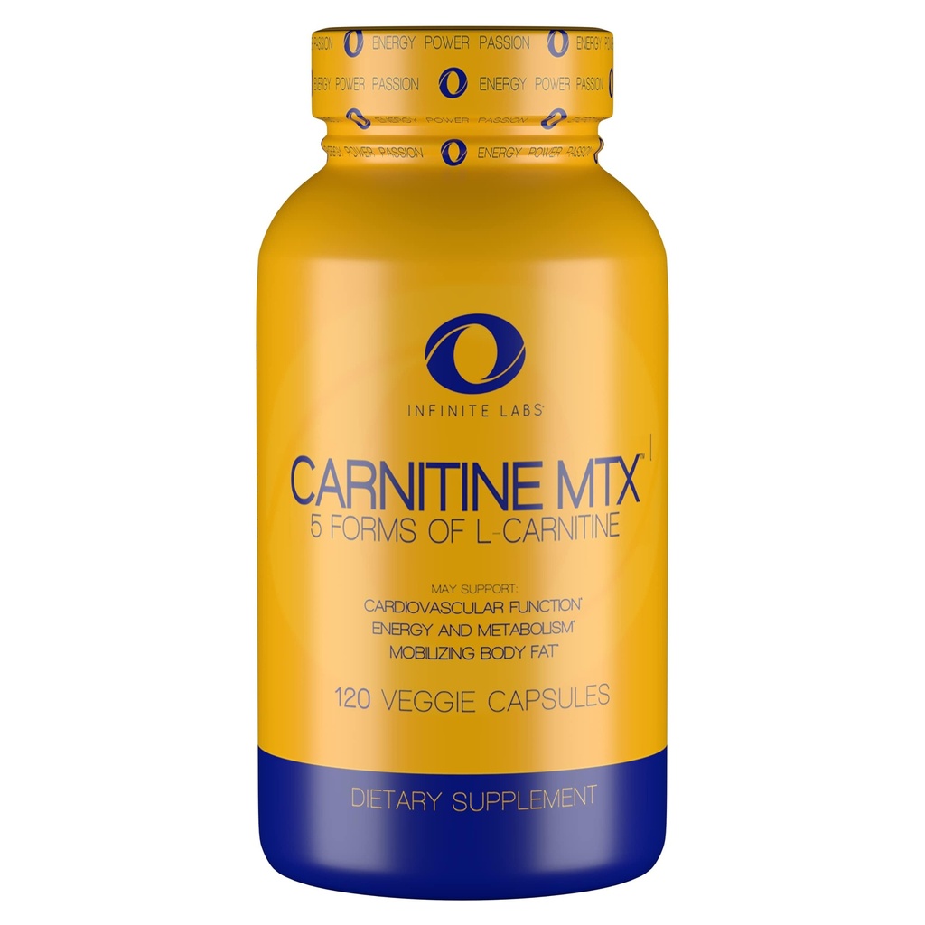 Infinite Labs L Carnitine 1000mg MTX - Aminosäure Mischung von Carnitin Fumarat, L-Carnitin L-Tartrate, Acetyl L-Carnitin, L-Carnitin HCL, L-Carnitin Base 120 Veggie Capsules.