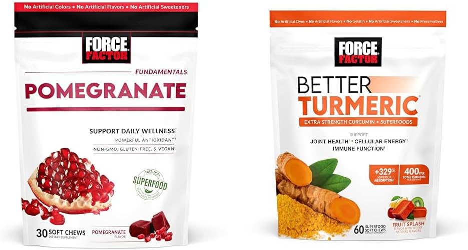 Kraftfaktor Granatäpfelkäse für gesundes Altern &amp; bessere Turmeric Joint Support, 60 Soft Chews