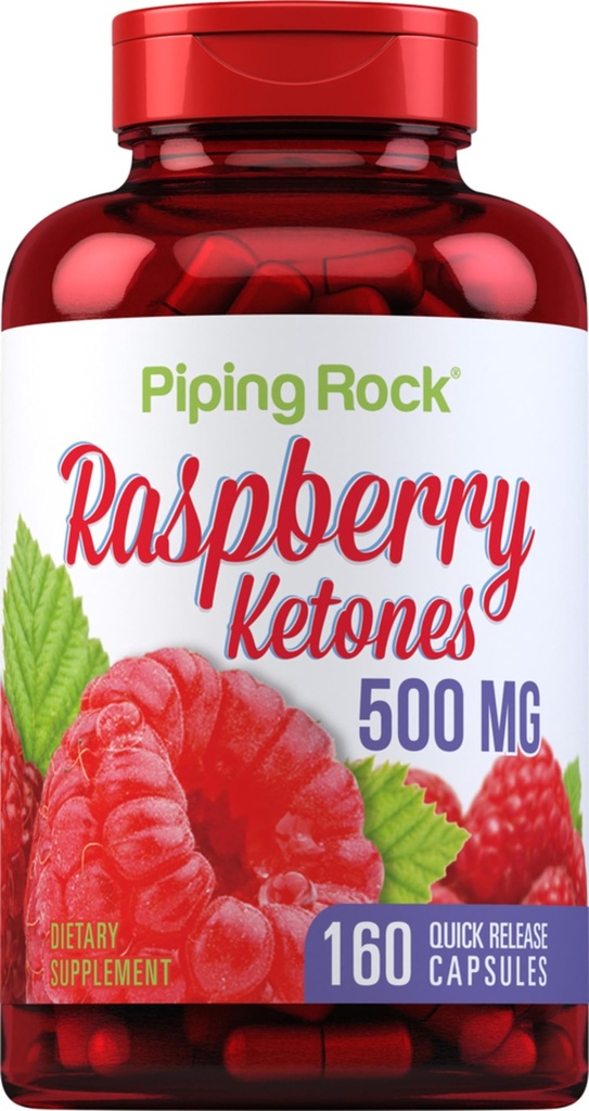 Piping Rock Himbeere Ketone 500mg | 160 Kapseln | Non-GMO & Gluten Kostenlose Ergänzung