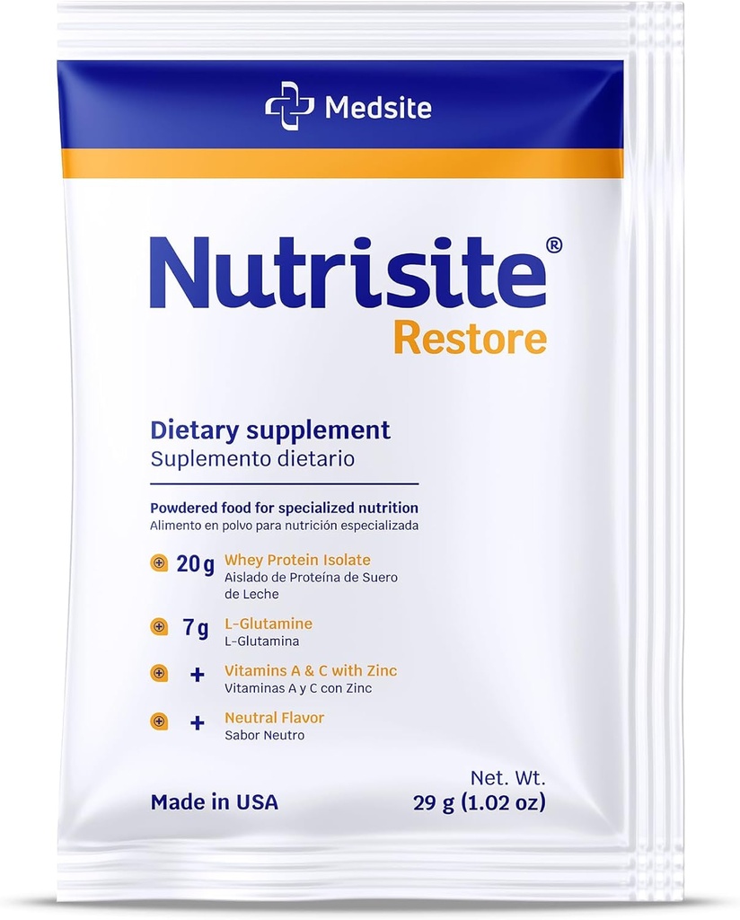 Nutrisite Restore Pulver für gewebte Heilung Unterstützung, enthält Whey Isolate Protein, L-Glutamin, Vitamine A, C und Zink – Gluten und Sacarose frei, entflammt (1 Servieren) 1.02 Oz