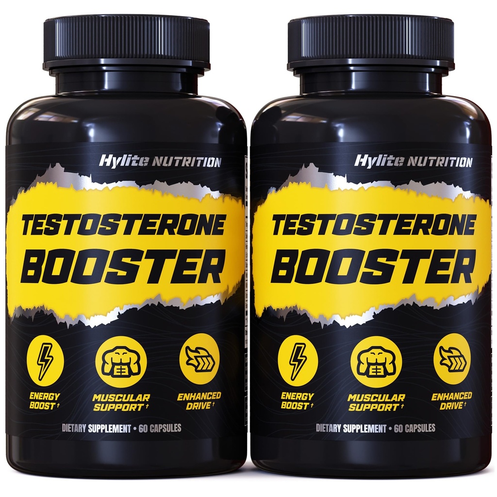 Testosteron Booster - Testosteron-Ergänzung für Männer - Male Enhancing Pillen für Muskelwachstum, Libido, Stamina, Stärke - Tongkat Ali Muscle Builder Workout Supplement - Total T Test Boost - 2 PACK