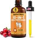 10-in-1 Flüssiges Multivitamin für Hunde und Katzen, 4 Unze Multi Vitamin Supplement, Vitamin für Hunde, Vitamine für Katzen, mit Glucosamin & Cranberry, 4 Unzen