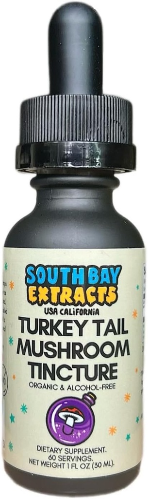 Turkey Tail Mushroom Tincture Extract Liquid Drops 1 oz - Immune Support Elixir - Alcohol Free - Vegan - Natural Wellness Booster - Double Extraction - Organic Supplement - USA Made Mushrooms