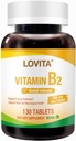 Lovita Vitamin B2 (Riboflavin) 100mg, rechtzeitige Veröffentlichung, 8 Stunden enthalten, Unterstützung Stoffwechsel & Nerve Gesundheit, 130 Vegan Tablet