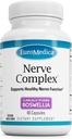 EuroMedica Nerve Complex - Kräuterergänzung mit Bioactive Vitamin B12 - Zirkulation & Nerve Health Support Supplement - Vegan Kapseln mit Boswellia Serrata - 60 Kapseln