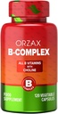 ORZAX Vitamin B Complex Supplement für Frauen und Männer mit Cholin, Inositol - Balanced Energy Metabolism - Immune & Nerve Gesundheit (120 Veg Kapseln)