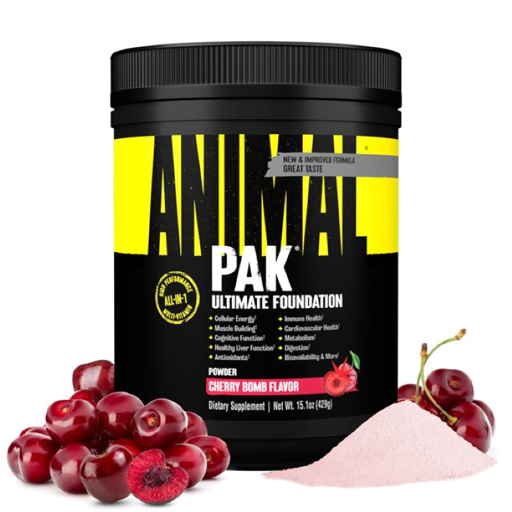 Animal Pak - Convenient All-in-One Vitamin & Supplement Powder - Zink, Vitamine C, B, D, Aminosäuren, Immununterstützung, Verdauungsenzyme und mehr - Daily Multivitamin for Women & Men - 60 Scoops