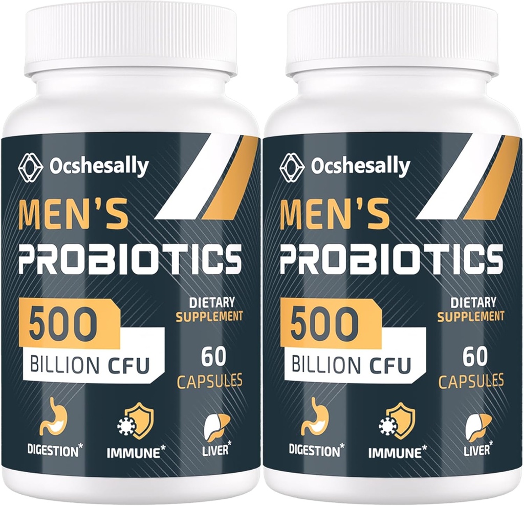 Probiotika für Männer, 500 Billion CFUs & 12 Strains Männer probiotisch, mit Kurkuma, Cranberry, Goji - Probiotika für Verdauungs-Gesundheit, Gut, Immune & Bloating, Prostata & Urinary Tract Health, 120 Capsule
