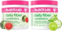 Belli Welli Daily Fiber Supplement Bundle - Cucumber Lime Mint & Watermelon - mit Collagen, Probiotics & Electrolytes - Refreshing Wellness Flavors, 32 Total Servings