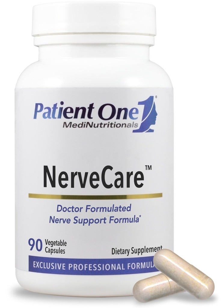 Patient One NerveCare | Ergänzung zu Nerve und Vascular Health* | Mit Alpha Lipoic Acid, Vitamin B12, ALC und Benfotiamin | 90 Kapseln