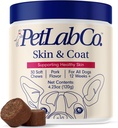 PetLab Co. Skin & Coat Chew - Optimieren Sie die Kopfhaut und den Pelzzustand mit einem Tasty Dog Chew, verpackt mit fettleibigen Säure, Vitaminen und Apfelessig - Verpackung Mai Vary