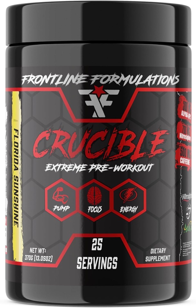 Crucible Pre-Workout Powder, Explosive Workouts, Laser Focus, High Stim, Erstaunlich Flavor, Veteran Eigentümer und betrieben (25 Servierungen, Florida Sunshine)
