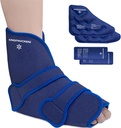 KingPavonini Knöchelfuß Ice Pack Wrap für verstopfte Knöchel- und Chirurgie-Recovery, wiederverwendbare Gel-Eis-Packs für Feet-Injuries, Plantar Fasciitis, Achilles Tendonitis, Hot/Cold-Therapie (1 Wrap+4 Gel Packs)