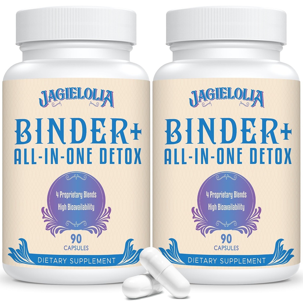 All-In-One Detox Binder Supplement 1500 MG - Hohe Bioverfügbarkeit, Liver Gut Detox Cleanse mit aktivierter Charcoal, Zeolite & Bentonit Clay für Toxine, Leber, Verdauung, 180 Vegan Kapseln