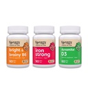 Renzo's Vitamine Mighty Kid Bundle - Eisen Ergänzungen für Kinder, Vitamin D3 für Kinder, und Bright & Brainy Vitamin B6