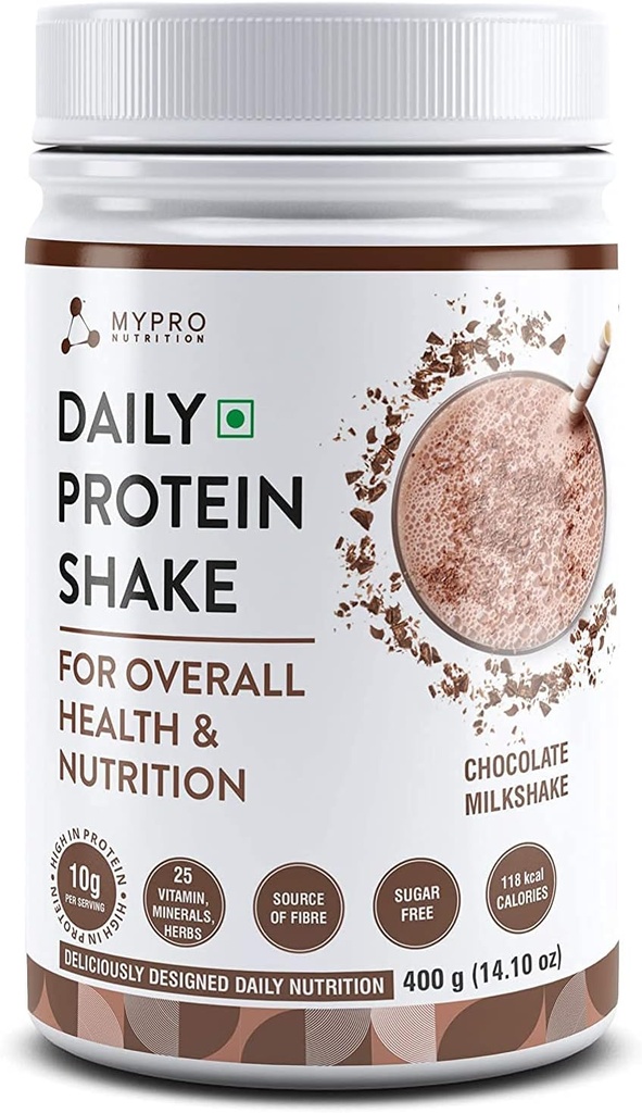 Daily Protein Shake 118 kcal Calories, 25 Vitamin -Serving -40- für Männer & Frauen Schokolade Milch Shake Flavor für 400Gm