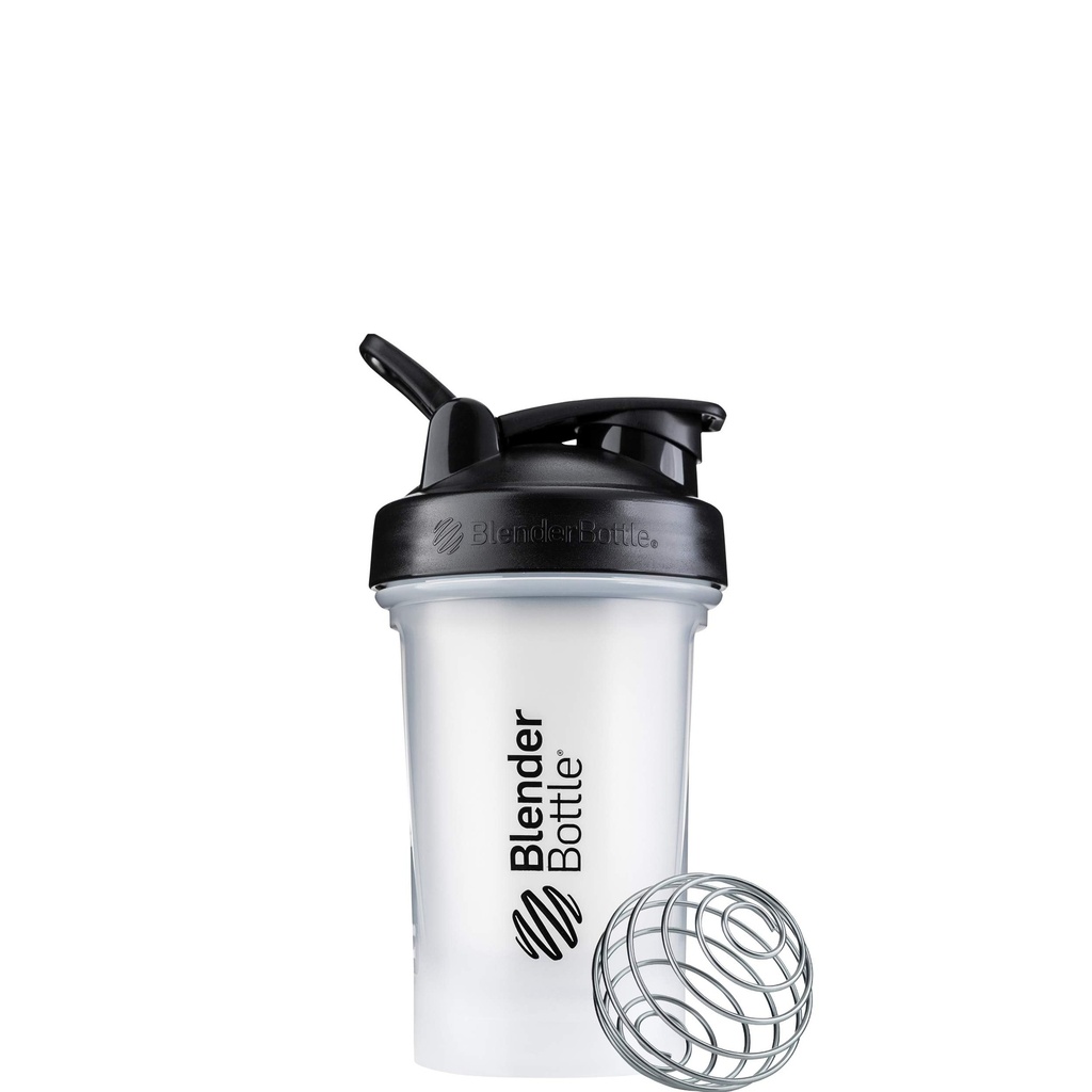 BlenderBottle Classic V2 Shaker Bottle Perfekt für Protein Shakes und Pre Workout, 20-Ounce, Klar/Schwarz