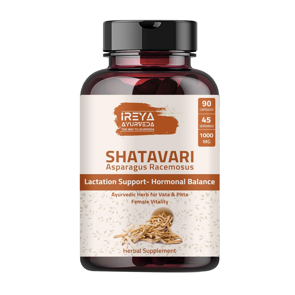 Shatavari Kapseln (90 Kapseln) 1000 mg | Lactation Supplement für Frauen | Organic Shatavari Kräuterergänzung mit Shatavari Wurzelpulver hergestellt