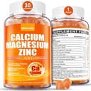Calcium 1200 mg mit Vitamin D3 Gummi für Erwachsene - Calcium Citrat mit Vitamin D3 K2, Magnesium, Zink, Boron, Kupfer und Ashwagandha - Extra Absorption Kalzium Beilage für Frauen Männer