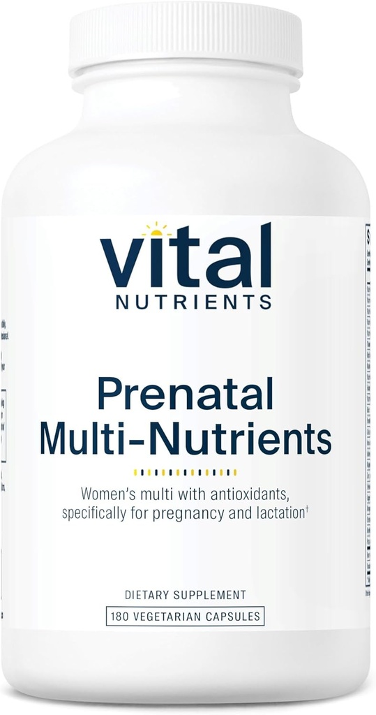 Vital Nährstoffe PreNatal Multi-Nutrients | Frauen Prenatal Multivitamin/Mineral Formel mit potenten Antioxidantien | Vegetarisch | Gluten, Dairy, Soy Free | Non-GMO | 180 Kapseln