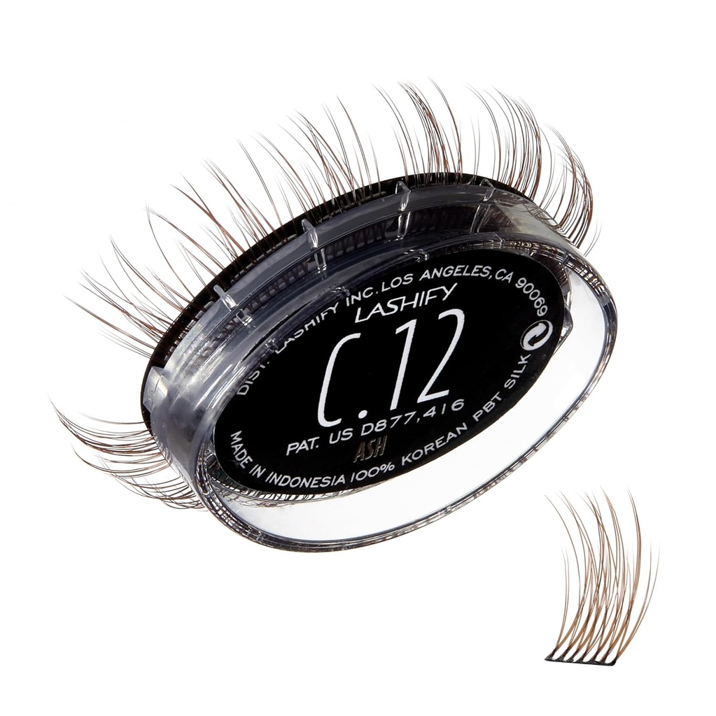 Lashify Curl 12mm Gossamer Wimpern Extensions Refill, Ash Color, DIY False Lashes für einen natürlichen Look