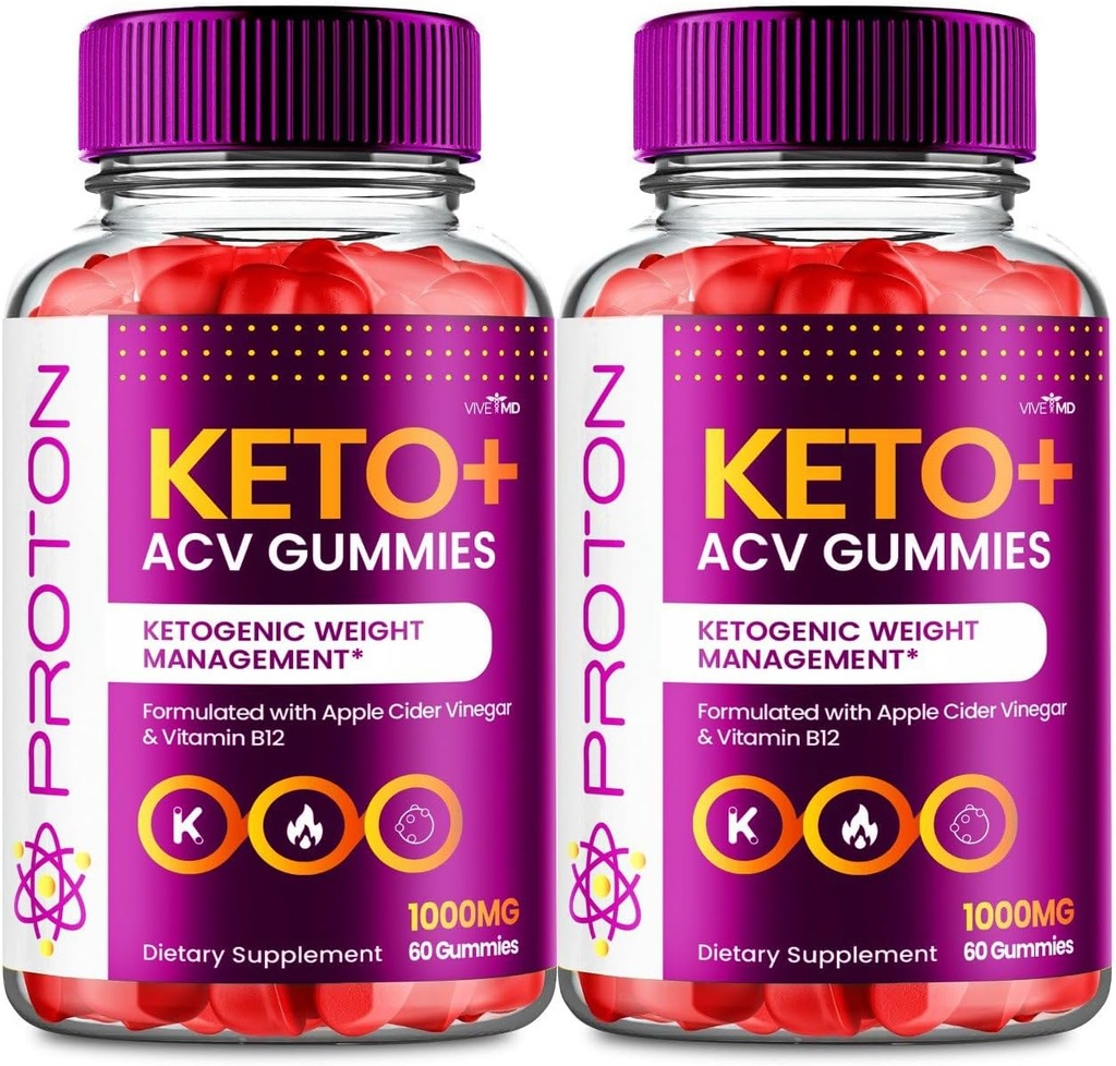 VIVE MD Proton Keto ACV Gummies Advanced Weight Management, Protein Keto ACV Gummies, Proton Keto Plus Gummies mit Apple Cider Essig Supplement 1000mg, Proton Keto+ACV Gummies Bewertungen (2 Pack)