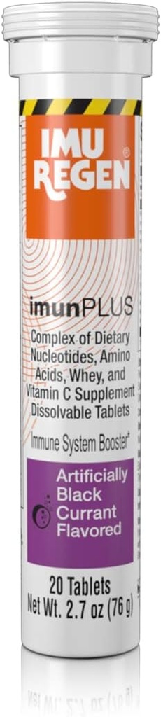 ImunPLUS - ATP Booster mit 5 Diät-Nukleotiden + 118 Oligopeptide + 17 Aminosäuren - Schwarzer Johannisbeeren Flavor+ Vitamin C