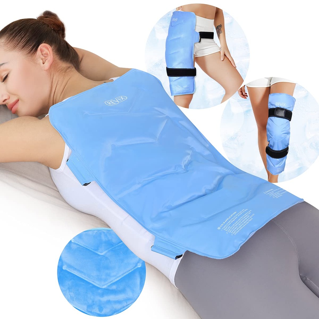 REVIX XXL Full Back Ice Pack Wrap, wiederverwendbare Gel Kaltkompresse für Obere und untere Rückseite, Langlebiges flexibles Eispaket für Muskel-Fettigkeit, Soreness und Post-Workout Erholung